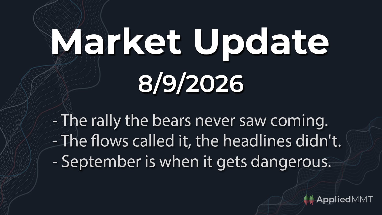 08/09/2026 Market Update: The Rally Delivered. Now Comes the Harder Question.