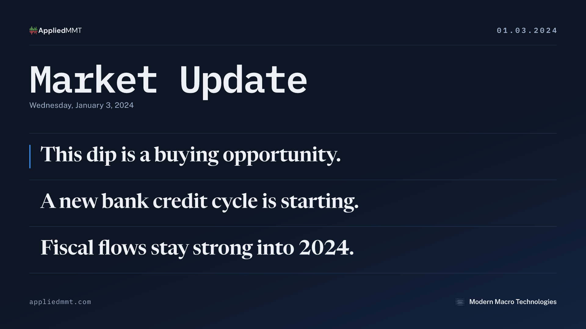Market Update — Wednesday, January 3, 2024
