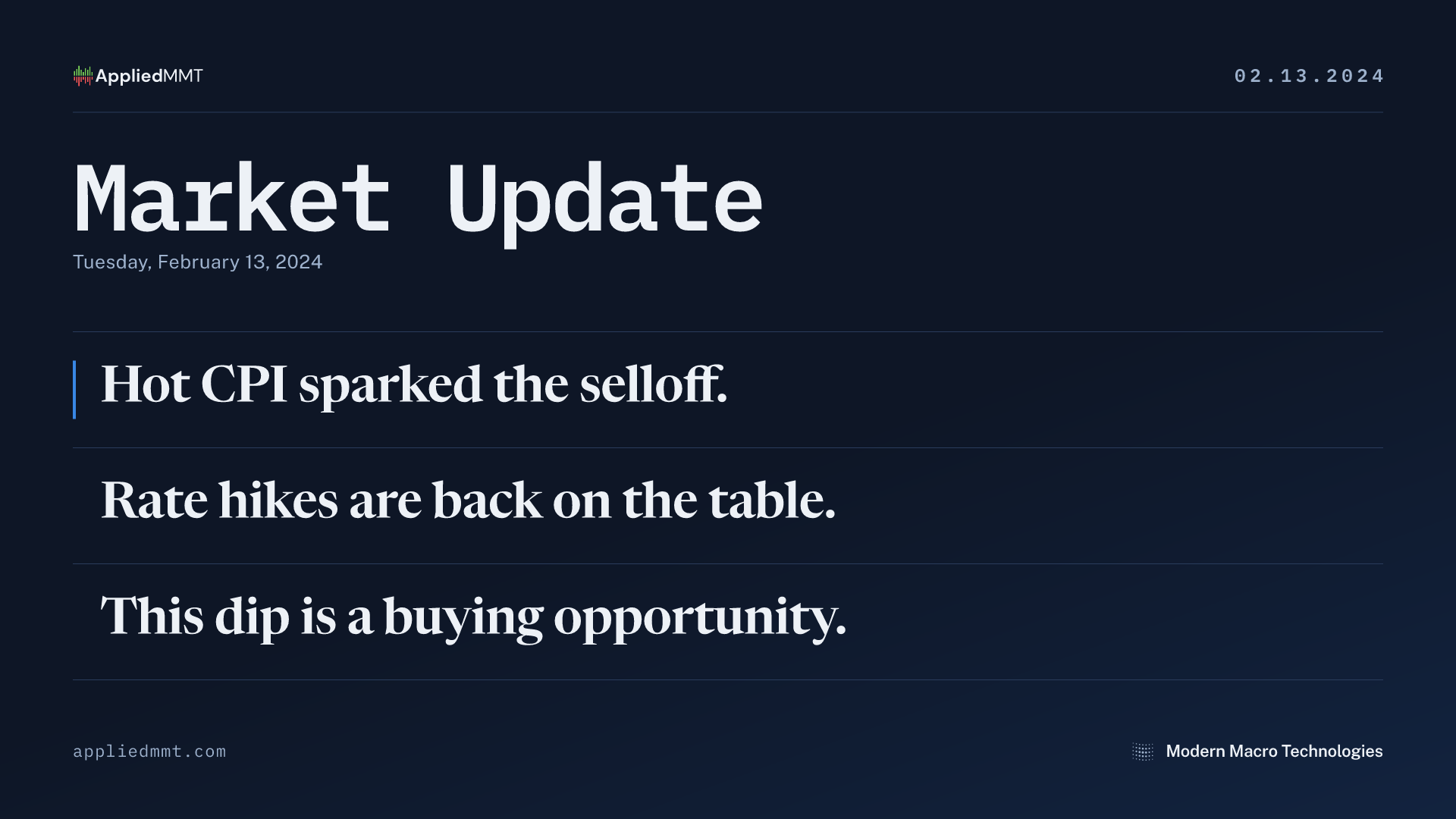 Market Update — Tuesday, February 13, 2024