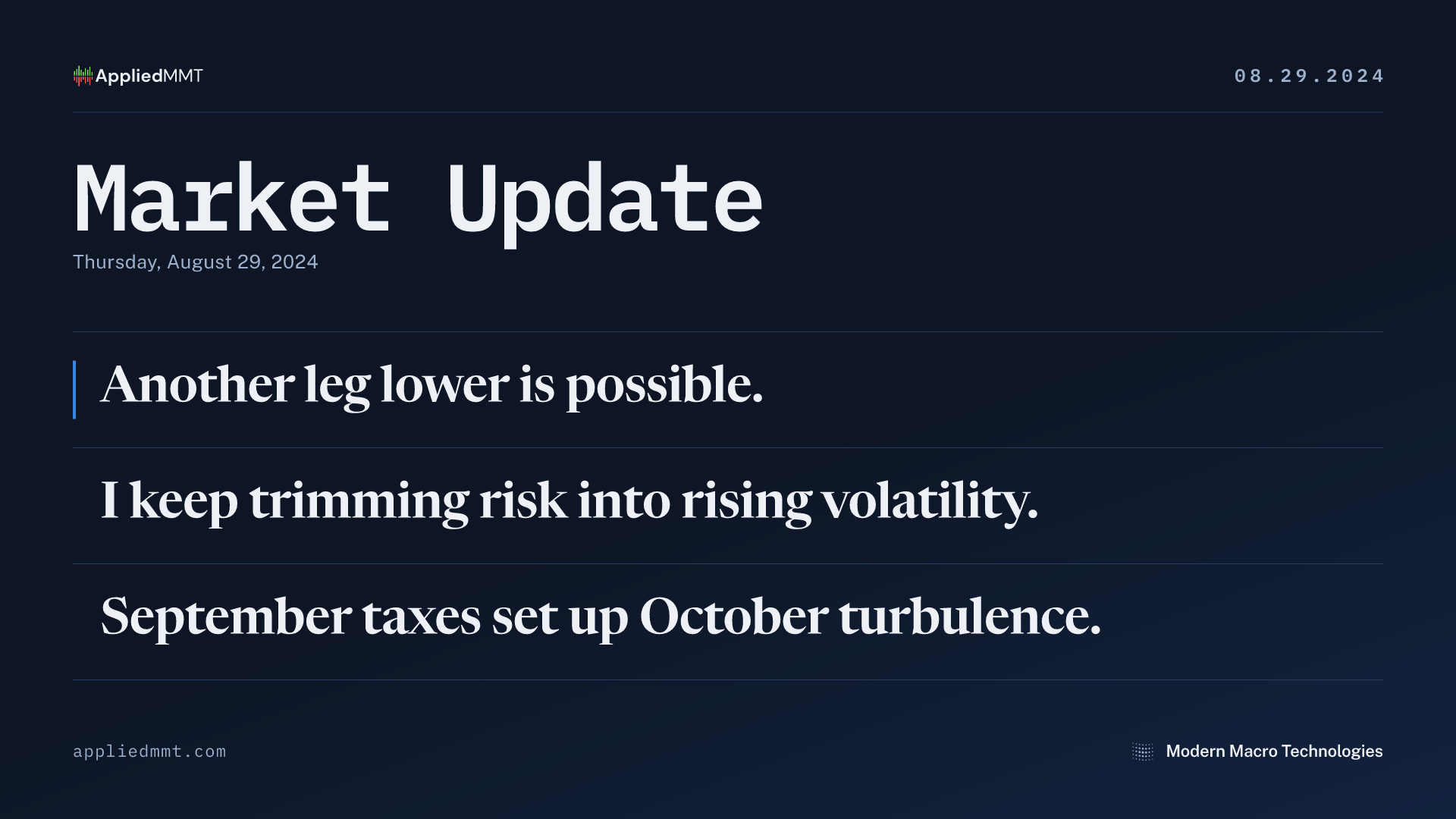 Market Update — Thursday, August 29, 2024