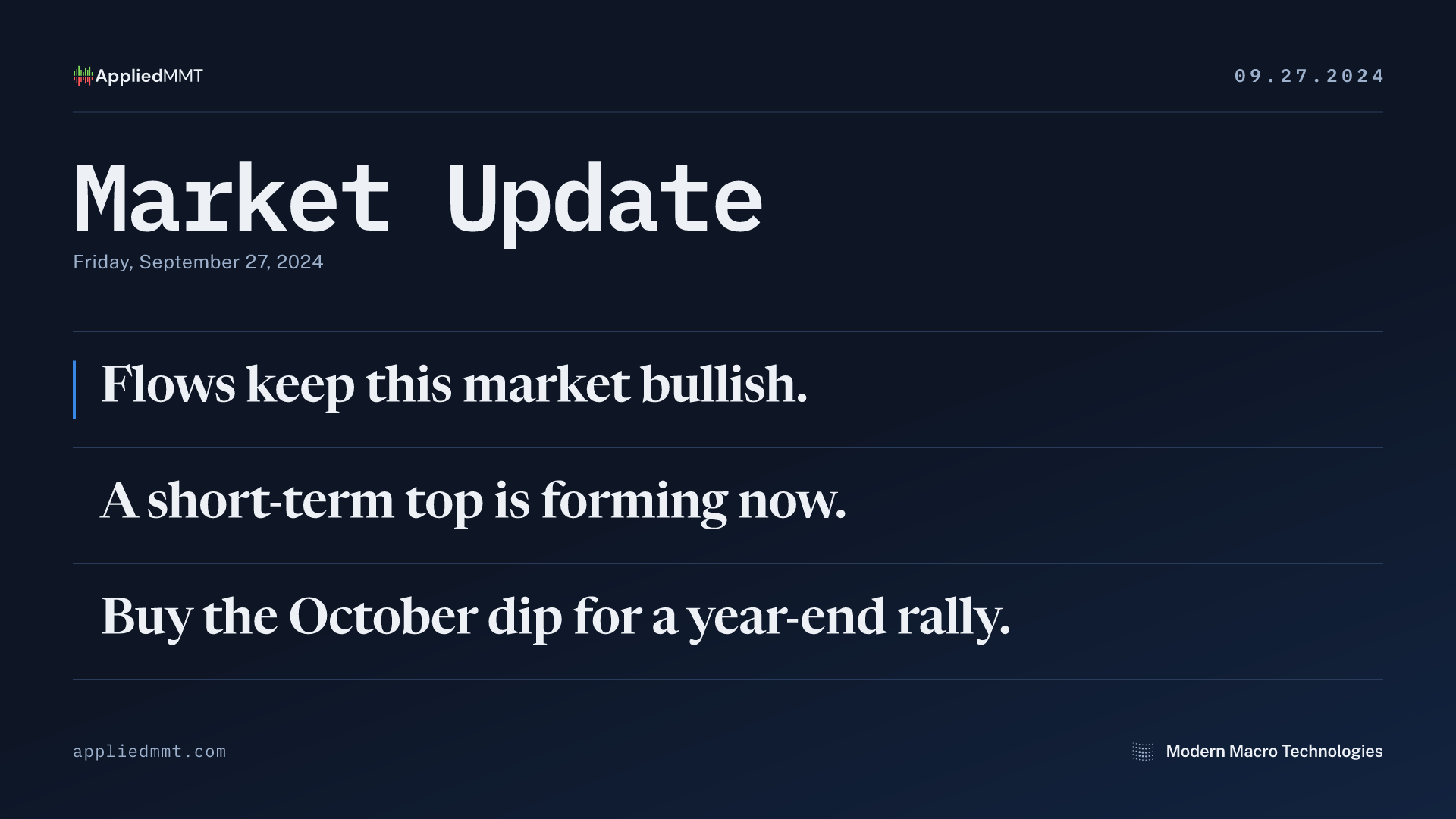 Market Update — Friday, September 27, 2024