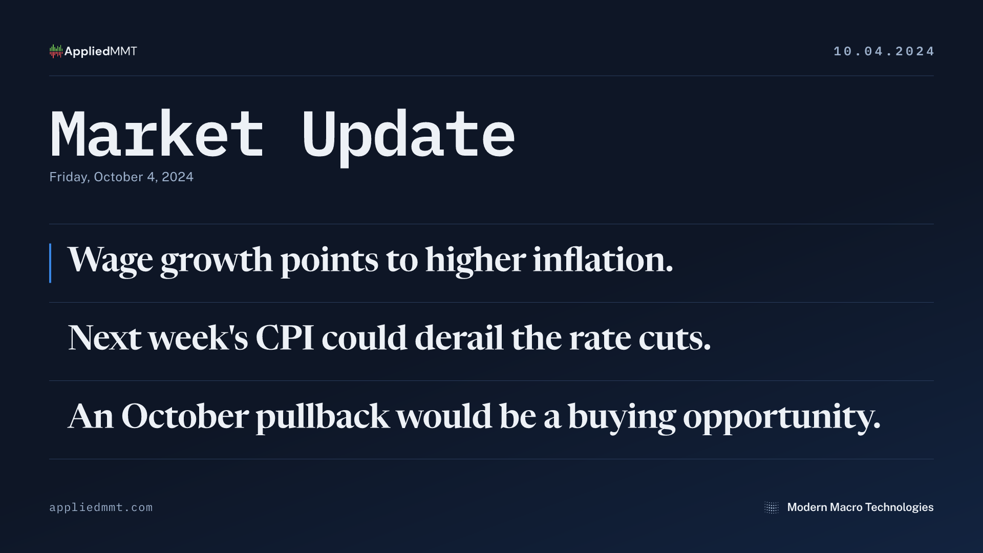 Market Update — Friday, October 4, 2024