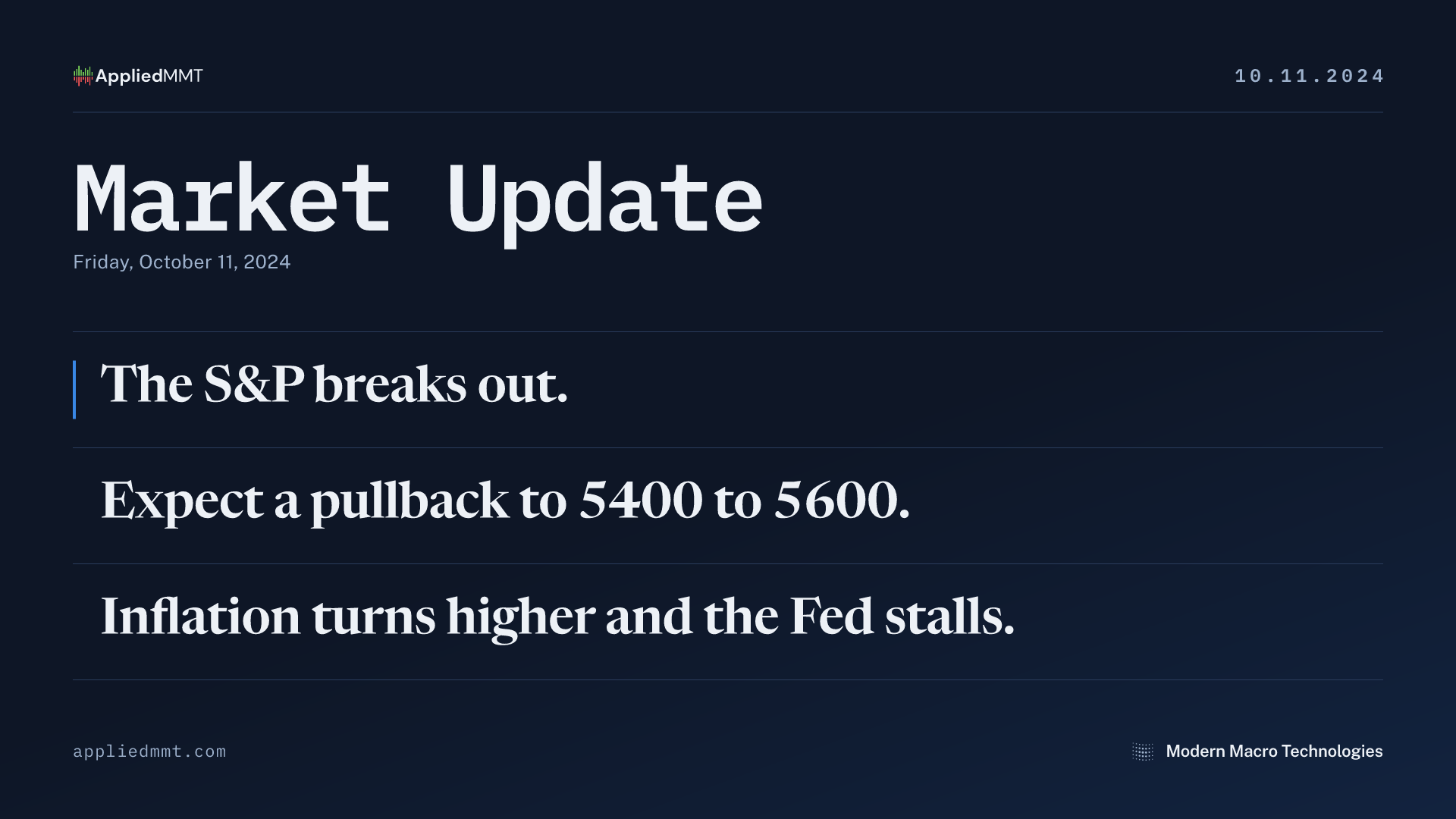Market Update — Friday, October 11, 2024