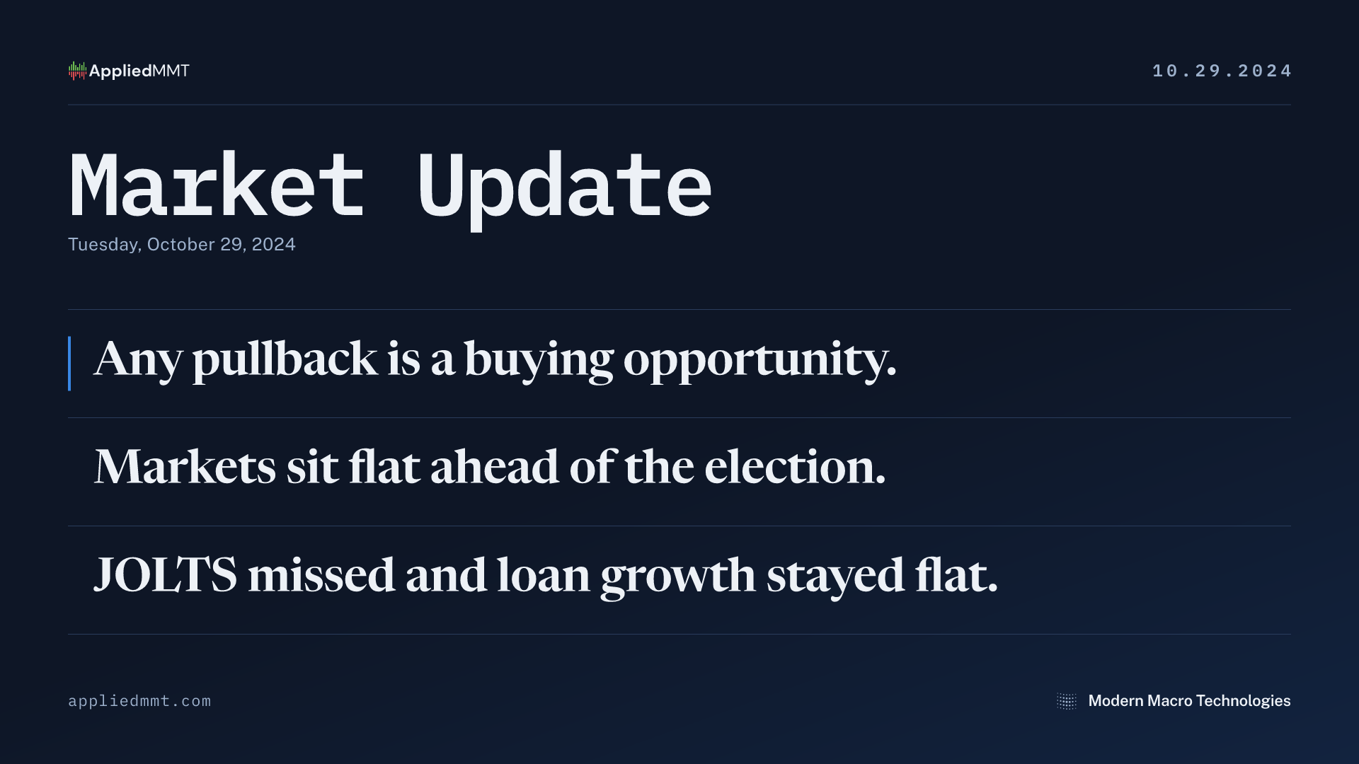 Market Update — Tuesday, October 29, 2024