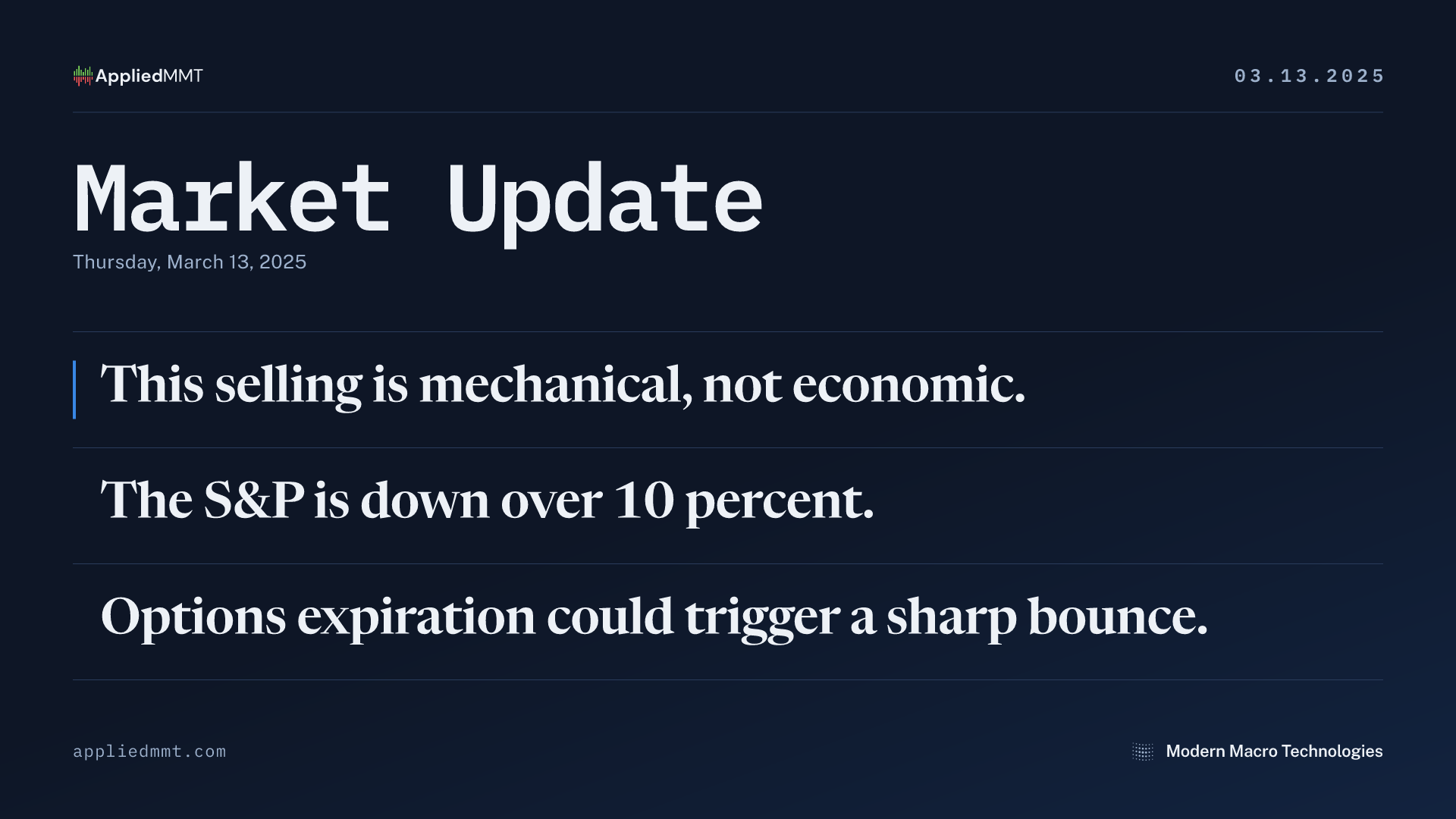 Market Update — Thursday, March 13, 2025
