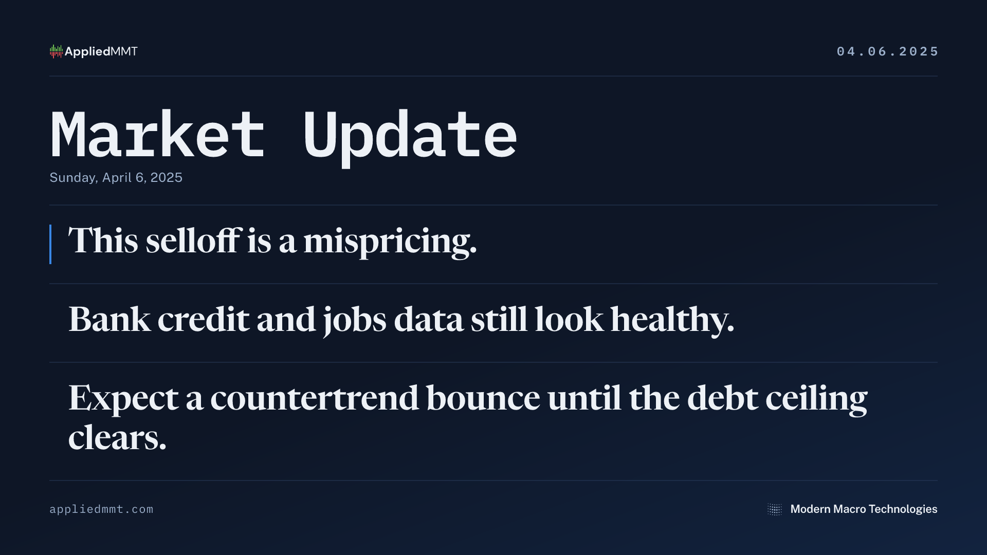 Market Update — Sunday, April 6, 2025