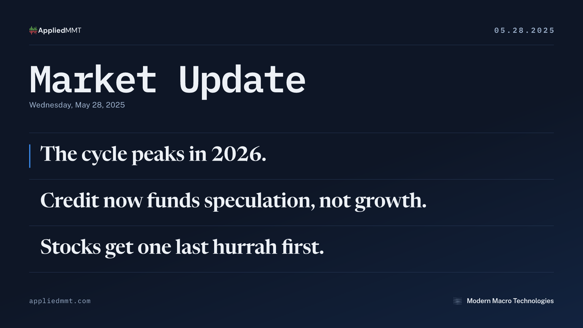 Market Update — Wednesday, May 28, 2025