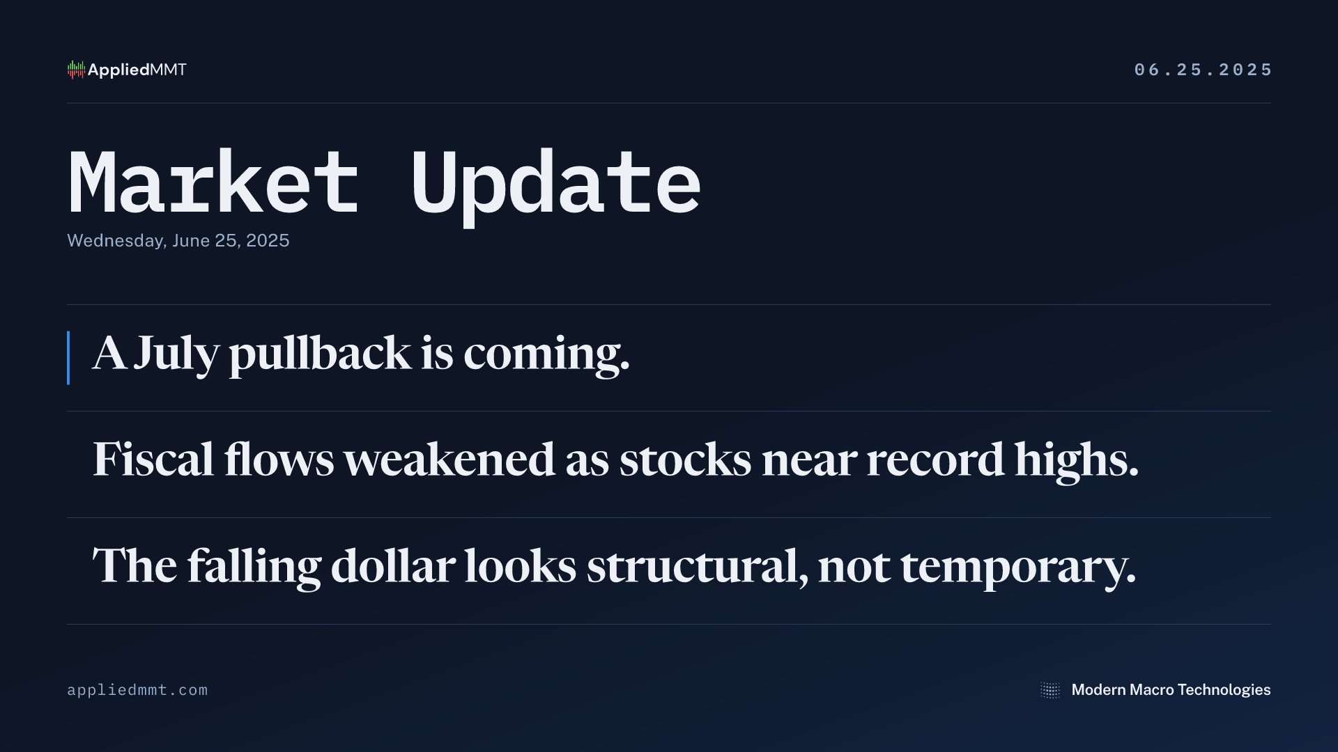 Market Update — Wednesday, June 25, 2025