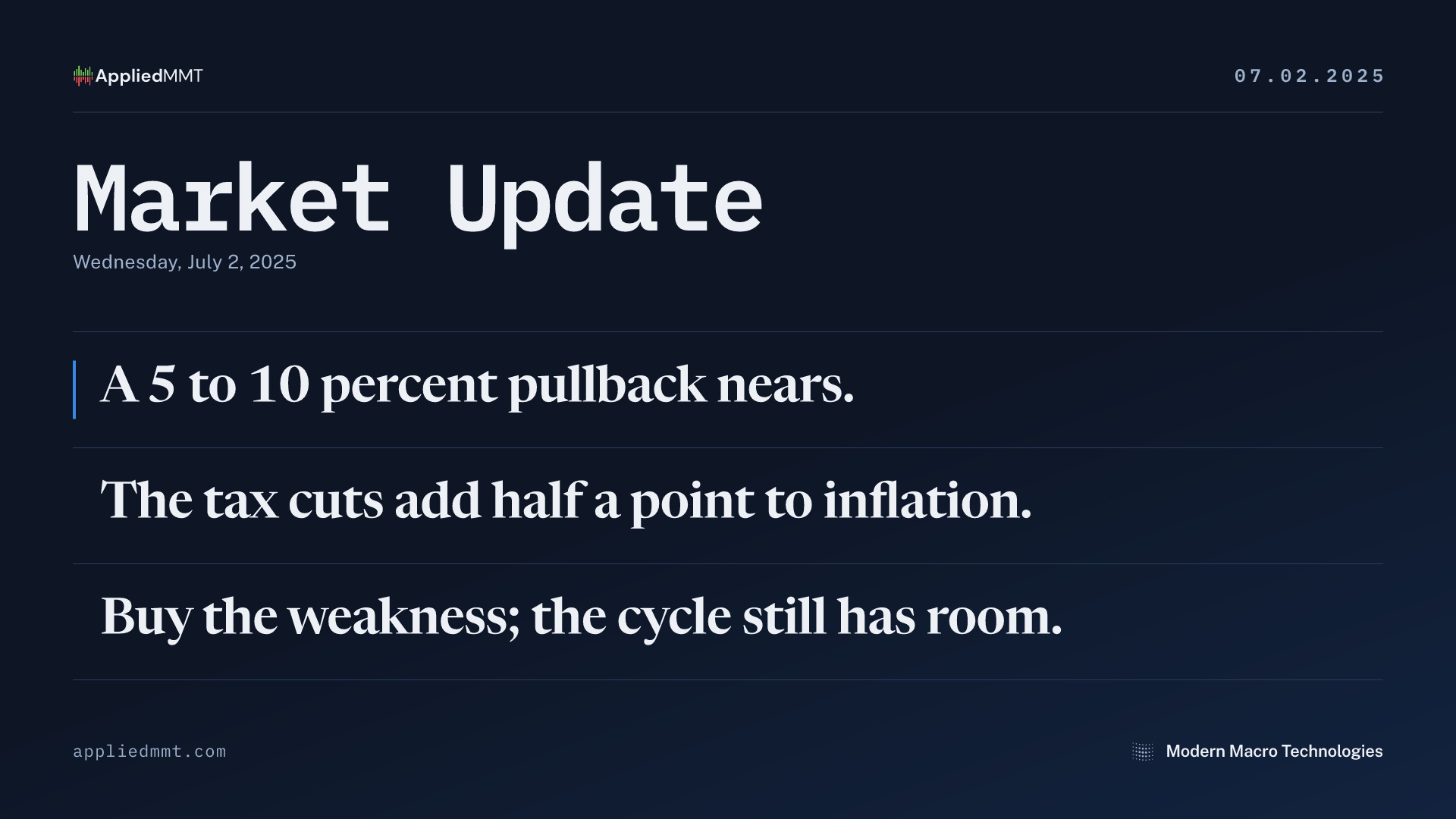 Market Update — Wednesday, July 2, 2025
