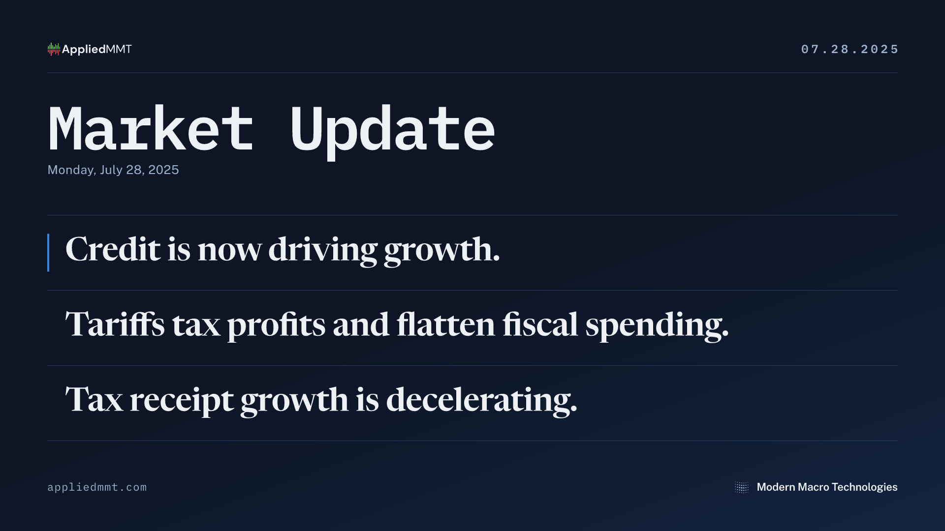 Market Update — Monday, July 28, 2025
