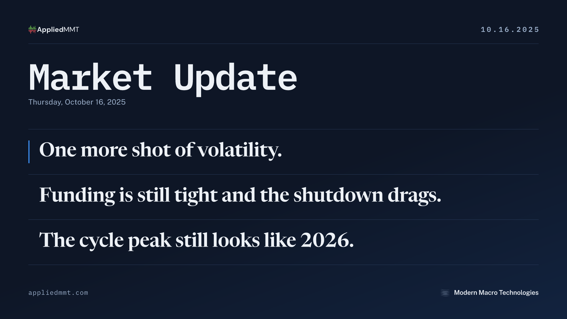 Market Update — Thursday, October 16, 2025