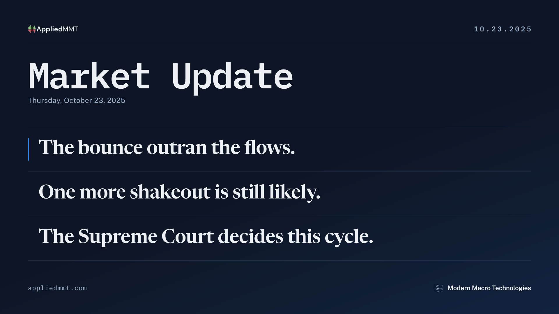 Market Update — Thursday, October 23, 2025