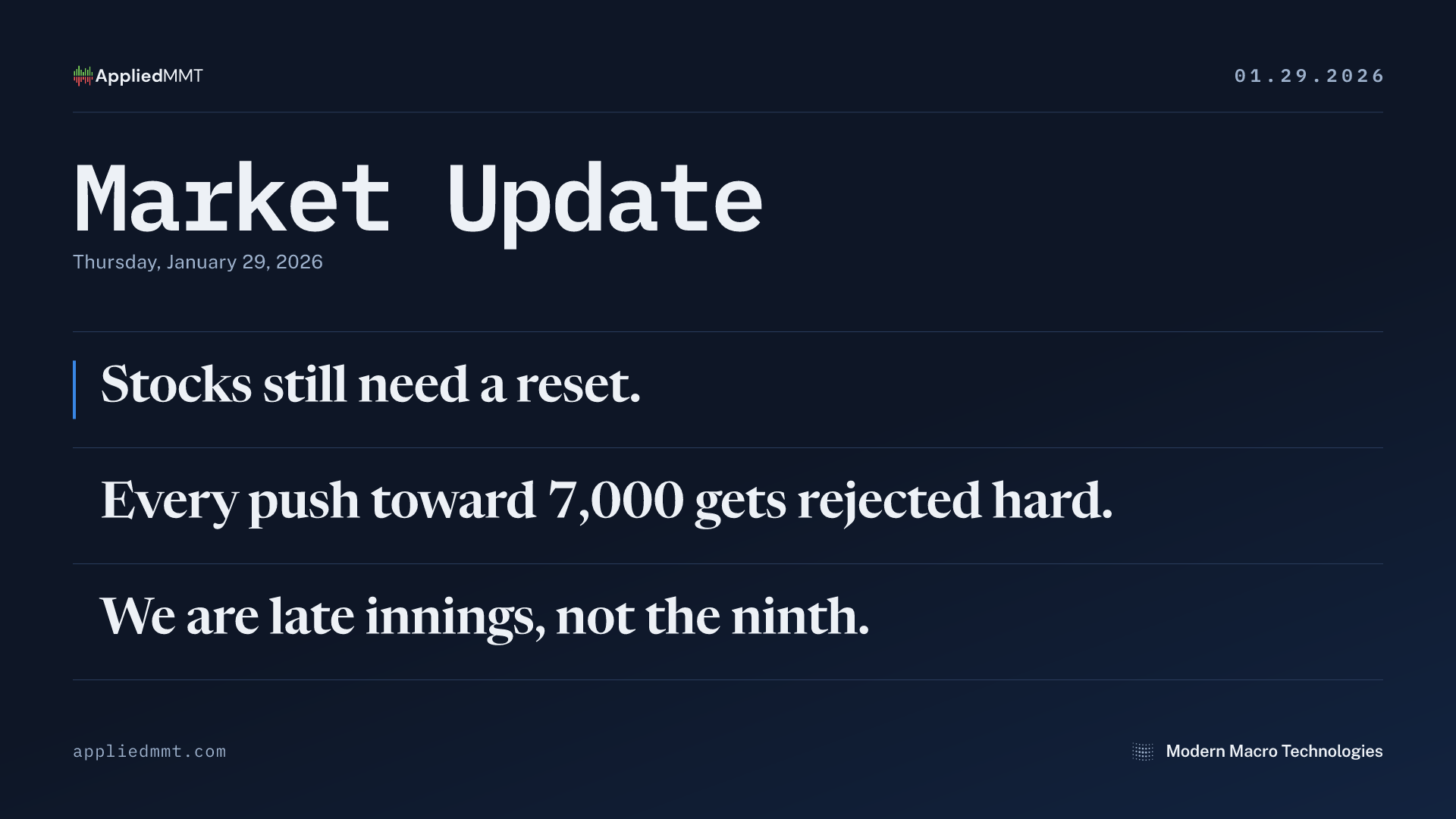 Market Update — Thursday, January 29, 2026