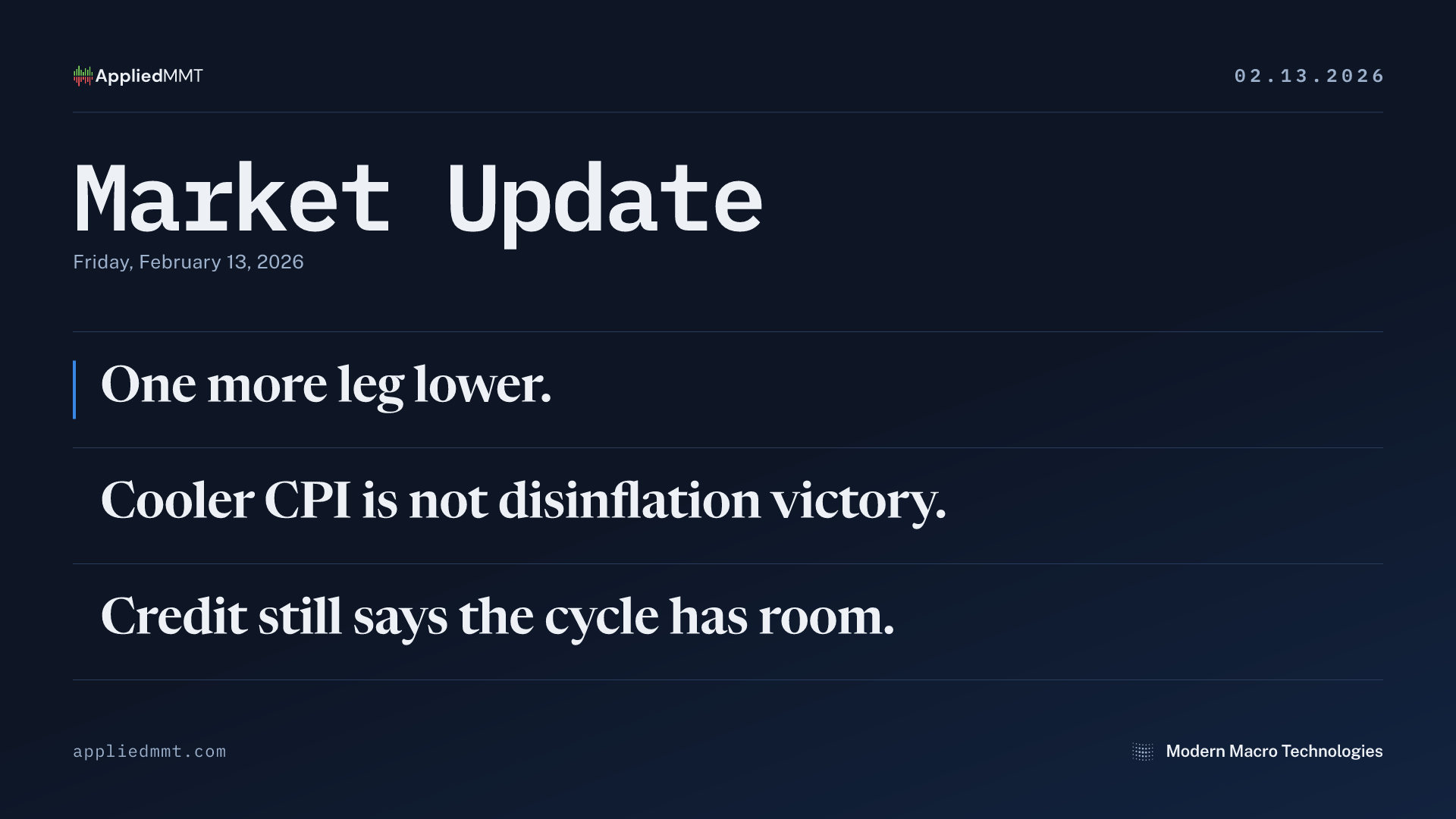 Market Update — Friday, February 13, 2026