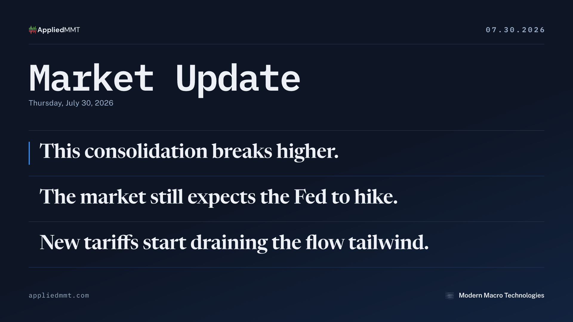 Market Update — Thursday, July 30, 2026